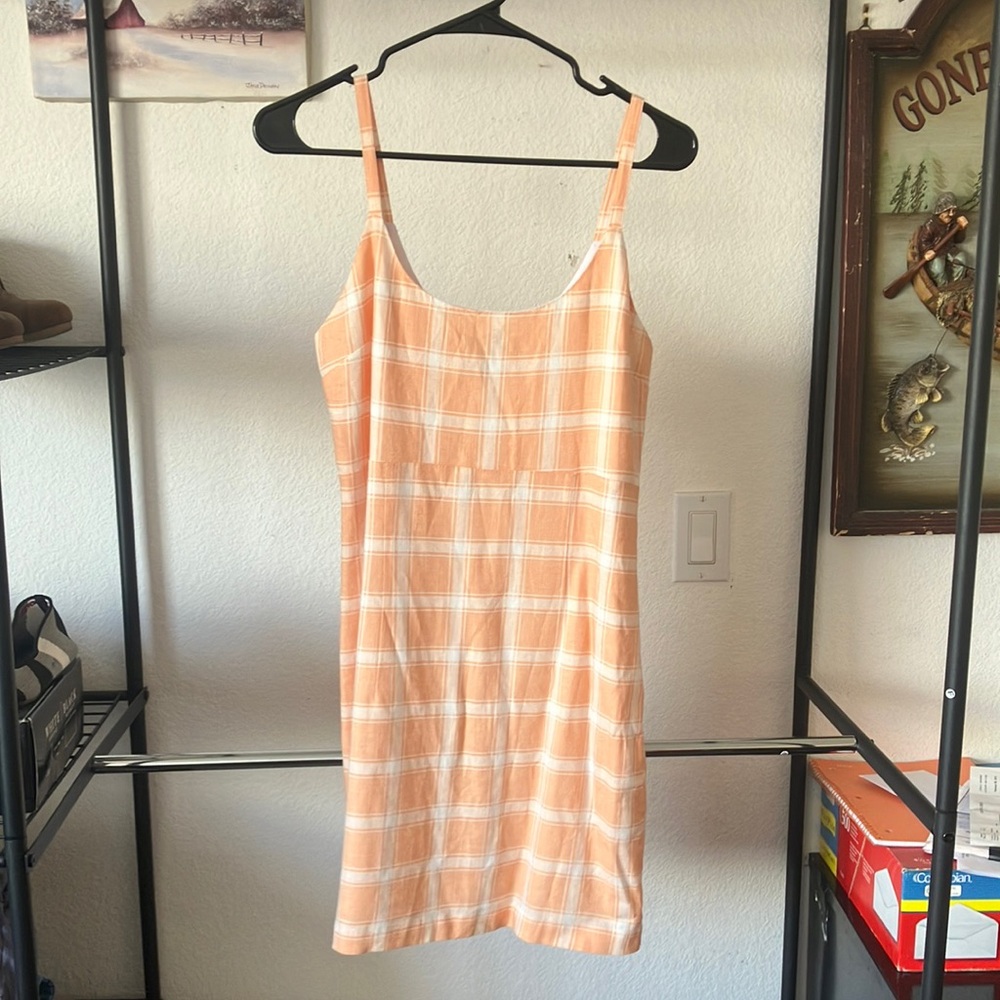Peach Plaid Women's Dress